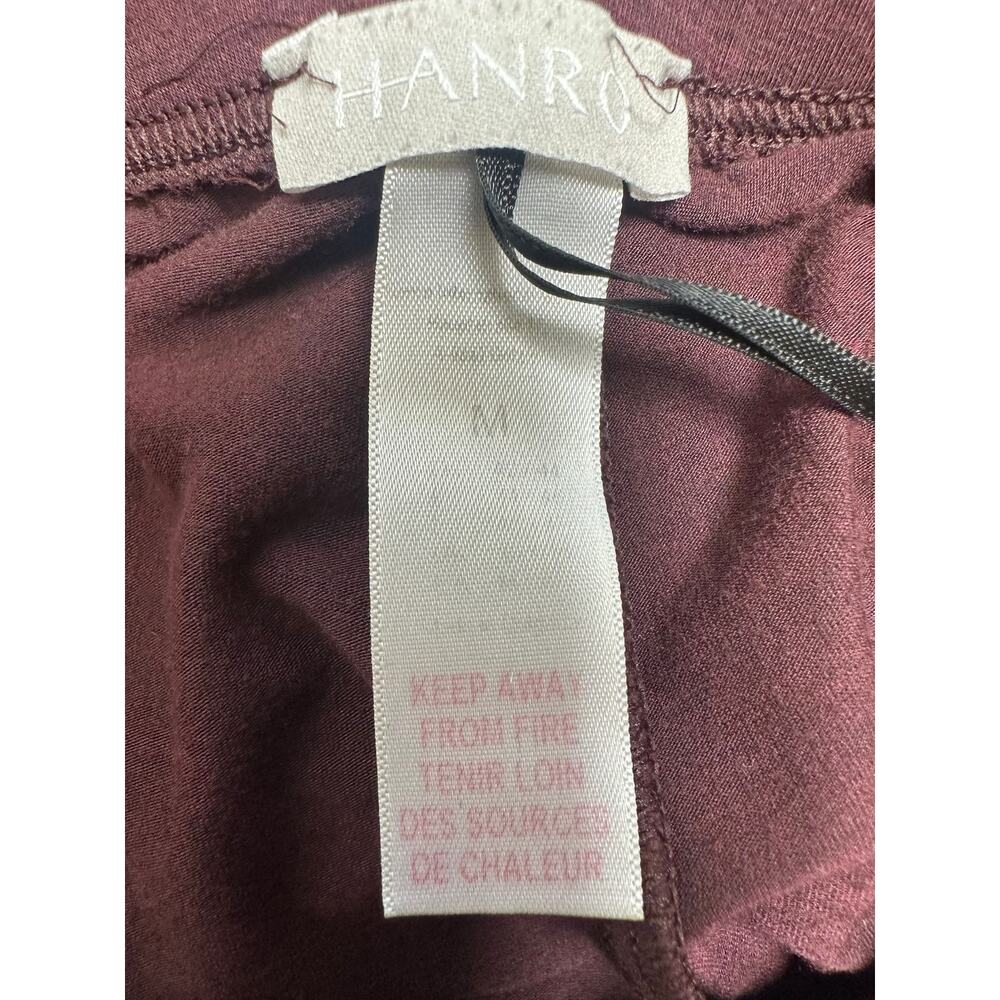 HANRO Burgundy Lounge Pajama Pants M Soft Stretch Modal Drawstring Switzerland - Picture 4 of 8